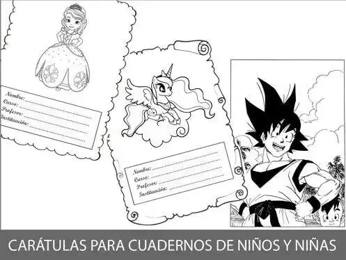 carátulas cuadernos niños niñas