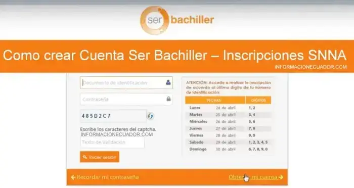 crear cuenta ser bachiller inscripciones senescyt