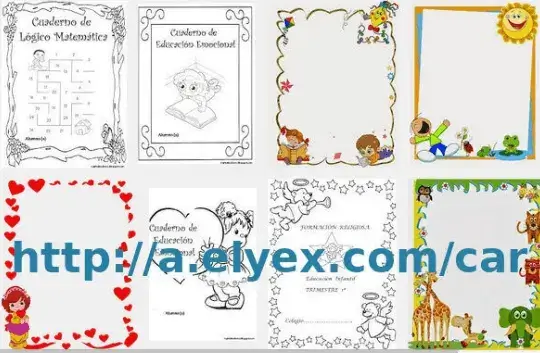 Caratulas para niños cuadernos Imágenes Imprimir Dibujos